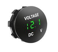 Aofan Digitales LED Voltmeter DC 12V 24V für Auto Motorrad LKW (Grün) - Spritzwassergeschützt, 3-stellige Anzeige