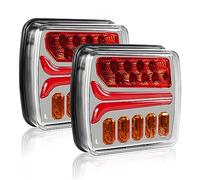 AOHEWEI 12/24 V 2 Stück LED-Anhänger-Rückleuchten, wasserdichter Bremspositionsleuchte, dynamischer Blinker, Nummernschildbeleuchtung für Wohnmobil, Wohnwagen, Traktor, LKW, Van, E-Prüfzeichen