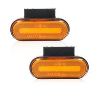 AOHEWEI 2 x Amber LED-Seitenmarkierungsleuchten für Anhänger, 12V/24V LKW-Positionsleuchten mit Reflektor, ECE R91 R10 zugelassen für Wohnmobile, Transporter, Boote, LKW, Campinganhänger