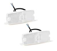 AOHEWEI 2 x Weiß LED Seitenmarkierungsleuchten Lkw Markierungsleuchten Pkw Anzeige Positionsleuchte Lampe Vorderseite mit Reflektor für Anhänger Van Wohnwagen 10~30V ECE-genehmigt (Weiß)