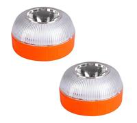 AOHEWEI 2x V16 Warnleuchte mit Magnetfuß für Autodach, 360° LED Blinklicht | Wasserdicht IP54 Ersatz für Warndreieck, geeignet für Auto, Motorrad, Wohnmobil & LKW
