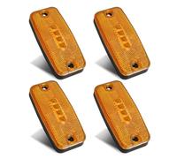AOHEWEI 4 x gelbe LED-Seitenmarkierungsleuchten für Anhänger, 12 V/24 V Frontpositionsleuchten für Lkw mit Reflektor, ECE R91 R10 zugelassen für Wohnmobile, Transporter, Boote, Lkw, Wohnwagen