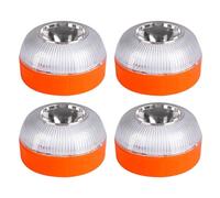 AOHEWEI 4x V16 Warnleuchte mit Magnetfuß für Autodach, 360° LED Blinklicht | Wasserdicht IP54 Ersatz für Warndreieck, geeignet für Auto, Motorrad, Wohnmobil & LKW
