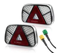 AOHEWEI Trailer Rücklichter Kit 12V/24V wasserdicht Blinker/Bremse/Rücklicht/Rückwärts/Nebel/Reflektorlicht mit 2 Stück 30cm langem 6 adrigem Kabel für LKW Wohnwagen LKW Van Traktor