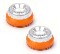 AOHEWEI V16 Warnleuchte mit - Magnetfuß für Autodach, 360° LED Blinklicht Wasserdicht IP54 - Ersatz für Warndreieck, geeignet für Auto, Motorrad, Wohnmobil & LKW (2 Stück)