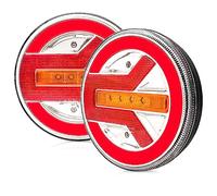 AOJO 2PCS PKW-Anhänger Rücklicht LED Neon mit E-Prüfzeichen, 12V 24V Rund LKW Wohnwagen Rücklichter Wasserdicht