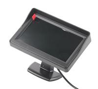 Aoresac 4,3-Zoll-Automonitor, Abs, 2 Videoeingänge | ABS-Gehäuse, Rückfahrkamera-Display, Verwendung Im Auto, SUV, Transporter, LKW, Pal NTSC-Kompatibilität, 16:9-Auflösung