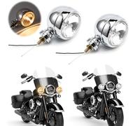 APEBAZY 2 Stück Nebelscheinwerfer Motorrad Runde Chrom Motorrad Zusatzscheinwerfer Lauflichter Kompatibel mit Chopper Bobber Cruises Softail 883 Steed VLX 400 600 Magna 250 750 (Weiß)