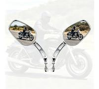 APEBAZY Motorrad Rückspiegel Weitwinkel Toter Winkel Frei Ultra Großes Sichtfeld 8MM Chrom Rückansicht Seitenspiegel