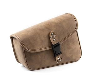 APEBAZY Motorrad Satteltaschen Braun PU Leder Swing Bag Seitentaschen Dreieckige Gepäcktasche mit großer Kapazität (links)