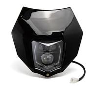 APEBAZY Universal LED Motorrad Scheinwerfer mit Verkleidung Maske E24 Geprüft Für EXC250 SX250 SXF250 EXC450 SX350 SXF450 EXC525 640LC4 Dirt Bike ATV Scooter (Schwarz)