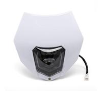 APEBAZY Universal LED Motorrad Scheinwerfer mit Verkleidung Maske E24 Geprüft Für EXC250 SX250 SXF250 EXC450 SX350 SXF450 EXC525 640LC4 Dirt Bike ATV Scooter (Weiß)