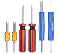Aphumedc 6 Stück Ventilausdreher Reifenventilentferner Ventil Reparatur 2 Seitig Ventilausdreher Einsatz Kern Werkzeug Ventilkern-Entferner für Auto Motorrad Fahrrad(Rot Blau Gold)