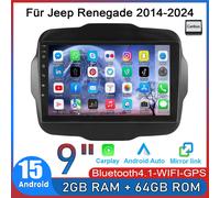 Apple Carplay Für Jeep Renegade Autoradio Android 15 GPS Navi WIFI BT FM 2+64GB