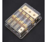 aqxreight 12V 60A Auto-Stereo-Schaltkreis-Halter-Box-Block in 4-Wege-Ausgang, Stark Feuerfester Halter, Sicherungskasten, Sicherungsblock, Sicherungskasten-, Klingenhalter, 60 A