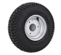 Aramox 13x5.00-6 Radreifen mit Rand 6 Zoll Vakuum Tubeless ATV Quad Go Kart-Reifen für Off-Straße CART Mini Bike Rasenmäher mit Silber Aluminiumlegierung Rand