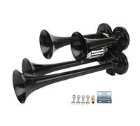 Aramox Train Air Horn Fit für Autos LKW Boote Züge, 4 Trompeten Lufthorn, 4 Trompeten Luft Kompressor Horn 150DB 12V Super Laut Universal