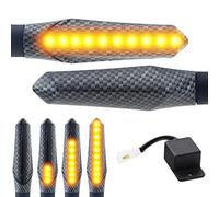 Area1 Motorrad LED Blinker e-geprüft carbon Lauflicht Effekt M8 Set (2Stück) + 2Pin LED Blinker Relais. kompatibel mit Mondial