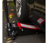 Hydraulischer Wagenheber 3T 75-505mm Rangierwagenheber Doppelkolben Flach Tief