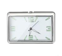 Armaturenbrett-Auto-Uhr mit rechteckigem Glasspiegel, präzise Quarz-Digitalanzeige, inklusive zufälligen Aufklebern und Tuyere-Klemme zur Montage (White Parade)