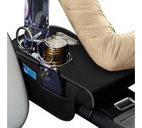 Armlehne für Auto - Armlehnenkissen Auto | mit Seitentasche und verdickter Erhöhung Getränkehalter Taschentuchbox, für Mittelarmlehne SUV LKW