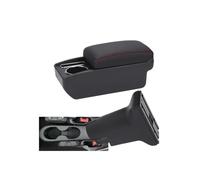 Armlehne Handschuhfach Für Fiat 500 Für Fiat Für CRONOS Armlehnenbox Auto Spezielle Nachrüstung Zur Erhöhung Der Innenraum-Mittelkonsole Auto MNGNCBXWK(C1 Black red NO USB)