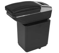 Armlehne Mittelkonsole Mittelarmlehne Auto Organizer Armlehnenbox Kompatibel mit Citroen Berlingo 2010-2018 Getränkehalter Becherhalter Aschenbecher 3D Drehbar Leder Schwarz Autohobby