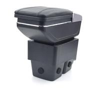 Armlehne Mittelkonsole Mittelarmlehne Auto Organizer Armlehnenbox Kompatibel Mit Ford Fiesta 6 VI 2011-2017 Getränkehalter Becherhalter Aschenbecher 3D Drehbar Leder Schwarz Autohobby