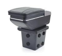 Armlehne Mittelkonsole Mittelarmlehne Auto Organizer Armlehnenbox Kompatibel Mit Hyundai Getränkehalter Becherhalter Aschenbecher 3D Drehbar Leder Schwarz Autohobby