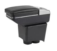 Armlehne Mittelkonsole Mittelarmlehne Auto Organizer Armlehnenbox Kompatibel Mit VW Polo 4 IV 9N 2002-2009 Getränkehalter Becherhalter Aschenbecher 3D Drehbar Leder Schwarz Autohobby