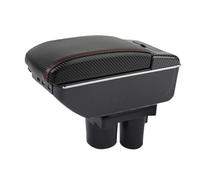 Armlehnen Mittelkonsole Armlehnenbox Für Citroen C2 Für C3 Auto Stauraum Armlehnenverstärkung Erhöhung Der Innenausstattung Nachrüstteil(F-Black red line)