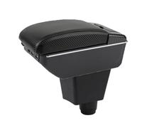 Armlehnen Mittelkonsole Für Fiat Für Panda II 2 Auto Armlehne Ablagefach Armlehnenverstärkung Erhöhung Der Innenausstattung Nachrüstteil(F-Black black line)