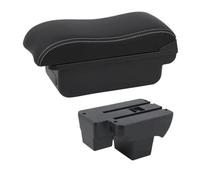 Armlehnen Mittelkonsole Passend für VW Volkswagen Polo 2019-2024, zweilagig, großer Raum, zentrale Aufbewahrungsbox, USB, 2020, 2021, 2022, 2023(C2 White Line)