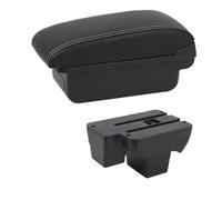 Armlehnen Mittelkonsole Passend für VW Volkswagen Polo 2019-2024, zweilagig, großer Raum, zentrale Aufbewahrungsbox, USB, 2020, 2021, 2022, 2023(B1 White Line)