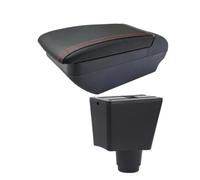 Armlehnenbox Für Dacia Für Logan 2 Für Dokker Autoinnenausstattung Nachrüst-Armlehnenbox Aufbewahrungsbox Ersatzzubehör(F Red line No USB)