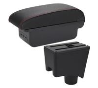 Armlehnenbox Für Dacia Für Sandero Für Logan 2 Zubehör Auto Armlehnenbox(B1 Schwarz rot 3USB)