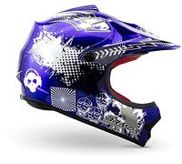 ARMOR HELMETS® AKC-49 „Blue“ · Kinder Cross-Helm · Motorrad-Helm MX Cross-Helm MTB BMX Cross-Bike Downhill Off-Road Enduro-Helm Moto-Cross Sport · DOT Schnellverschluss Tasche XL (59-60cm)