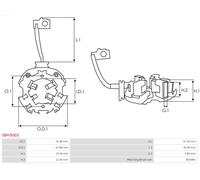 AS-PL Halter, Kohlebürsten Universal 67,80mm für MITSUBISHI SBH5003