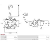 AS-PL Halter, Kohlebürsten Universal 73,00mm für MITSUBISHI SBH5004