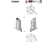 AS Ruß-Partikelfilter FD5091 Cordierit für Hyundai ix35/Santa Fe, Kia Sorento/Sportage 2.0/2.2 Euro 5