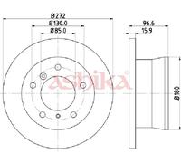 ASHIKA 2x Bremsscheibe hinten Ø272 mm Voll für Mercedes-Benz Sprinter 3-T