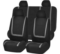 Ashild Auto Sitzbezüge Sets für V-W T-Cross 2019-2022, Autositzbezüge Atmungsaktiv Stoff Schonbezug Sitzbezug Sitzschoner Innenraum Zubehör,D/Grey