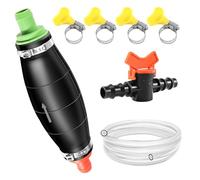 ASOFTY Handpumpe, Umfüllpumpe mit 2,5 m Schlauch, Rohrschelle und Flüssigkeitsregler, Hand Siphonpumpe zum Umfüllen von Flüssigkeiten, Benzinpumpe, Absaugpumpe für Wasser, Benzin, Diesel