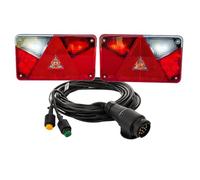 ASPÖCK Anhänger Beleuchtungsset MULTIPOINT V Rückleuchten Links rechts 12 V LED und Glühbirne ADR Zone 2 IP54 mit MANTES Kabelbaum 7 m 13 polig Bajonett 5 Pin für PKW Anhänger