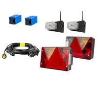 ASPÖCK Lichtset Rückleuchten Seitenmarkierungsleuchten + MANTES 5,2m 7-PIN Kabelbaum + Schnellverbinder