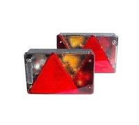 Aspöck Multipoint IV Rückleuchten Set Links Rechts 7 Funktionen 12V 200x136x56mm IP64 Bajonett 5 PIN für Anhänger Busse Abschleppwagen E4 Zulassung ADR Zone 2