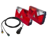 ASPÖCK Anhänger Beleuchtungsset MULTIPOINT V Rückleuchten Links rechts 12 V LED und Glühbirne ADR Zone 2 IP54 mit MANTES Kabelbaum 5 m 13 polig Bajonett 5 Pin für PKW Anhänger