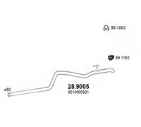 ASSO Abgasrohr 289005 hinten für Mercedes
