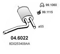 ASSO Mittelschalldämpfer für AUDI A4 B5 B6