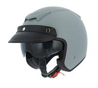Astone Helmets - Casque jet Sportster 2 mono color- Casque jet néo rétro - Casque moto jet vintage - Casque jet casquette avec en cuir - Coque en polycarbonate - matt grey XL